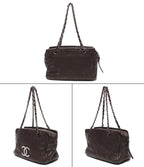 Chanel Chain Tote Shoulder Bag Silver Diamond Stitch — view 2