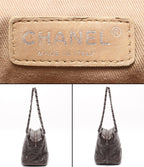 Chanel Chain Tote Shoulder Bag Silver Diamond Stitch — view 4