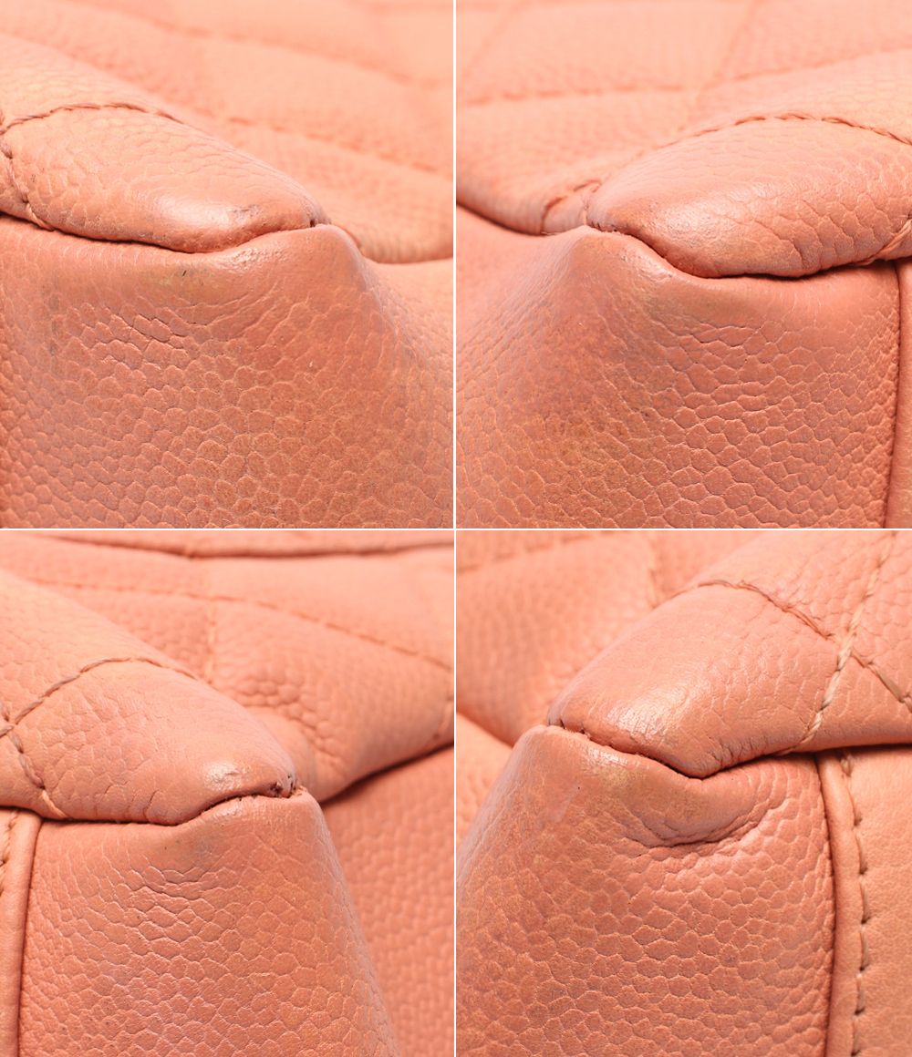 Chanel Chain Tote Shoulder Bag Silver Quilted Caviar Leather — view 5