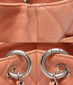 Chanel Chain Tote Shoulder Bag Silver Quilted Caviar Leather — view 9