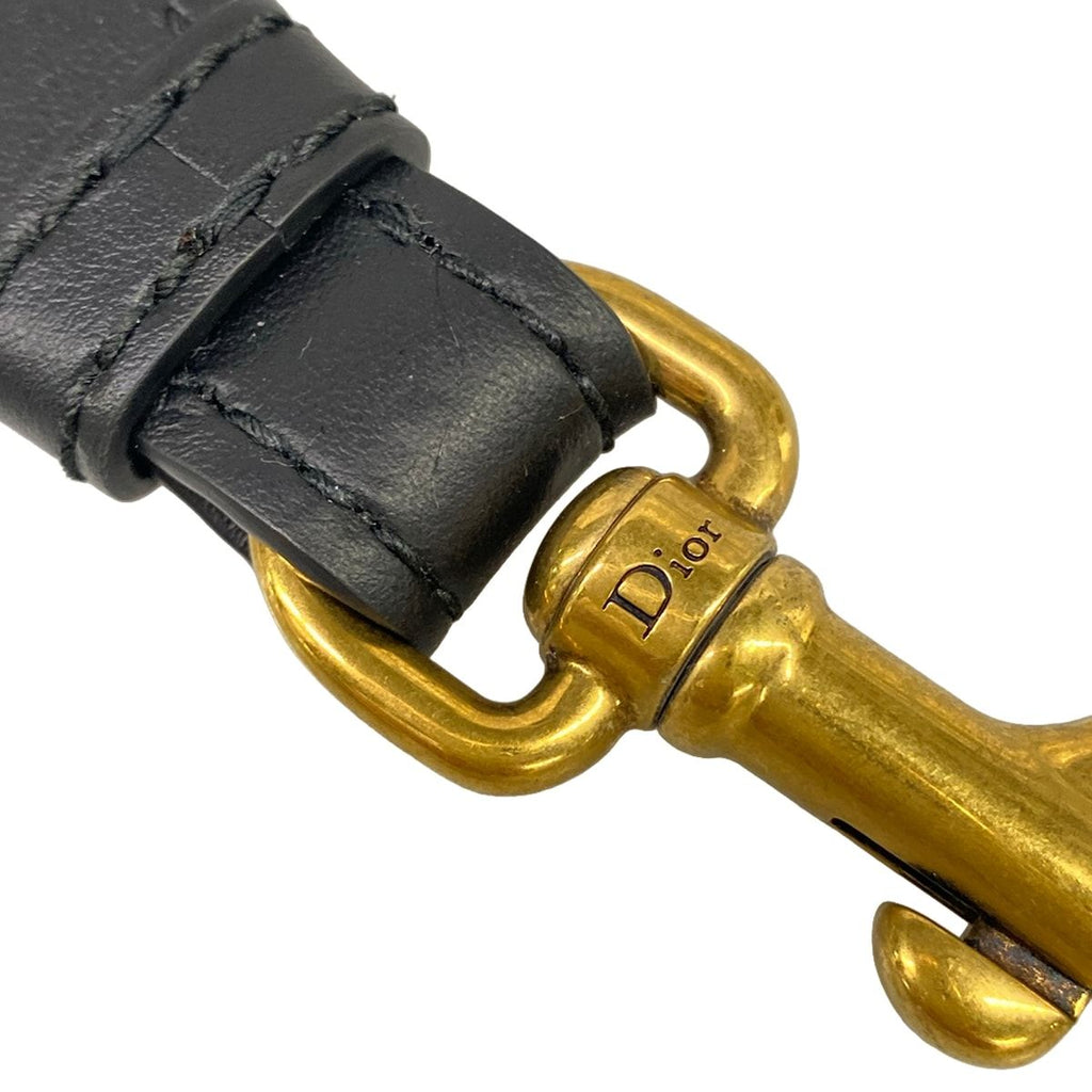 Dior Shoulder Strap Light Blanc Black Leopard Print Embroidery Leather — view 3