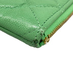 Chanel Pouch Quilted Light Green CC Logo Gold — view 7