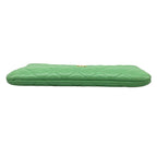 Chanel Pouch Quilted Light Green CC Logo Gold — view 3