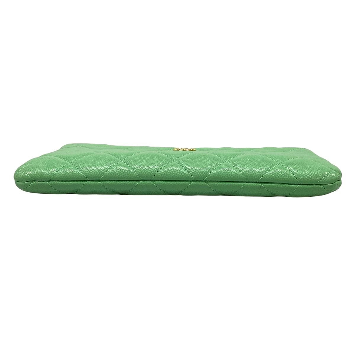 Chanel Pouch Quilted Light Green CC Logo Gold — view 3
