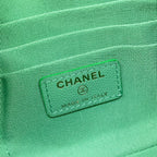 Chanel Pouch Quilted Light Green CC Logo Gold — view 5
