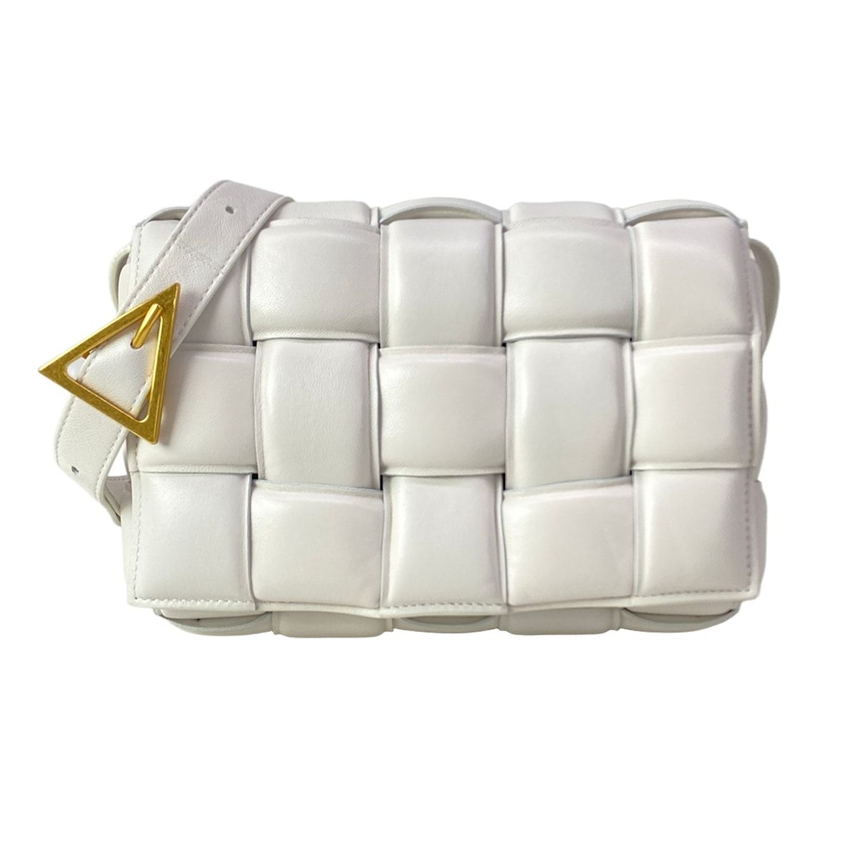 Bottega Veneta Shoulder Bag Padded Cassette Light Gray Lambskin