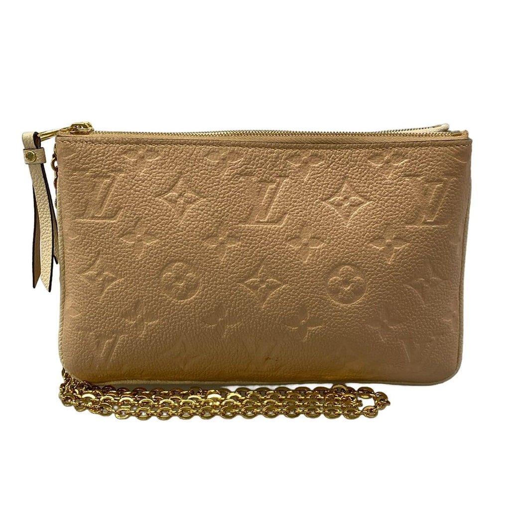 Louis Vuitton Shoulder Bag Monogram Empreinte Pochette Double Zip Beige Dore