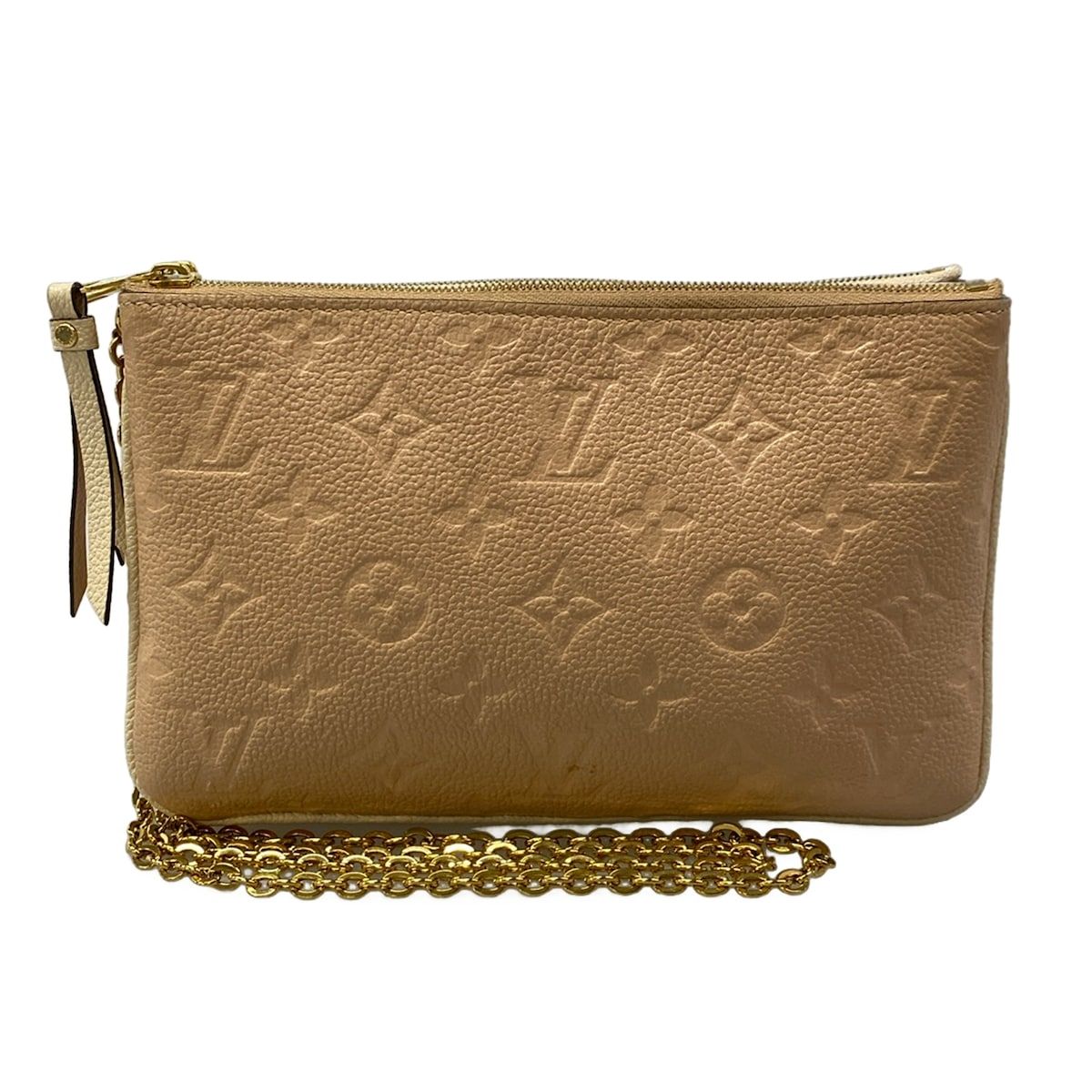 Louis Vuitton Shoulder Bag Monogram Empreinte Pochette Double Zip Beige Dore