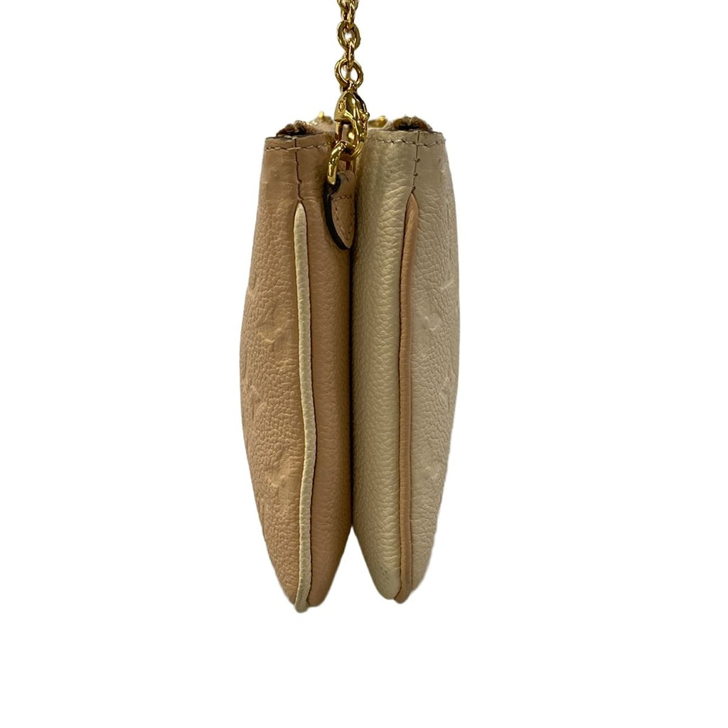 Louis Vuitton Shoulder Bag Monogram Empreinte Pochette Double Zip Beige Dore — view 4