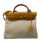 Hermes Handbag Herbag PM Beige Brown Gold