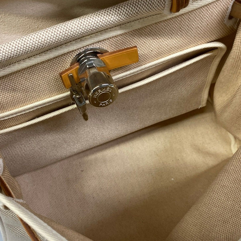 Hermes Handbag Herbag PM Beige Brown Gold — view 7