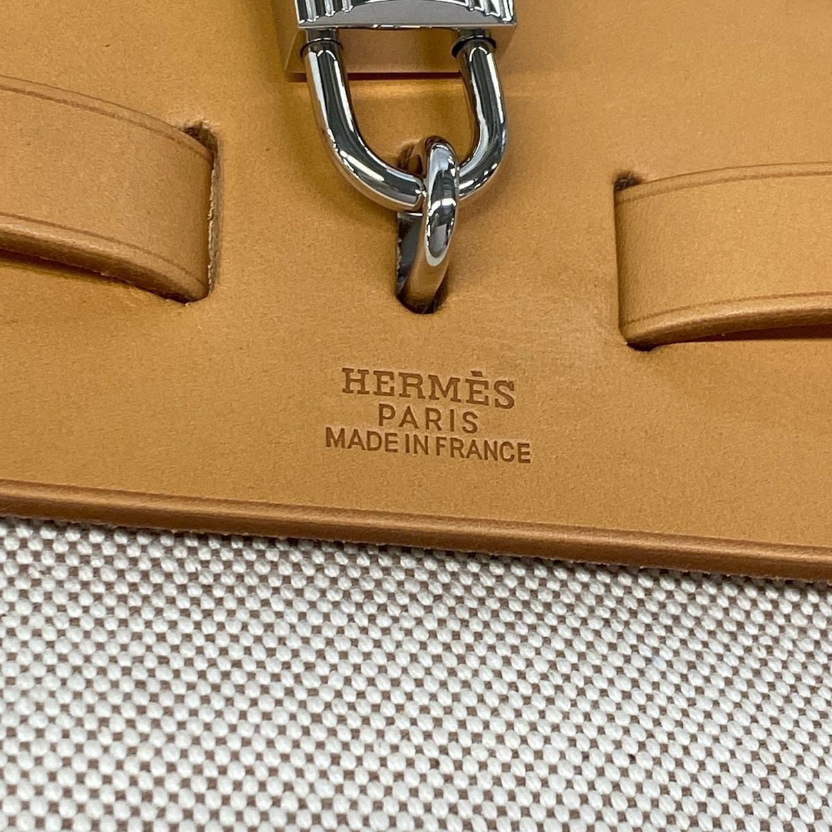 Hermes Handbag Herbag PM Beige Brown Gold — view 9