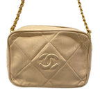 Chanel Shoulder Bag Beige Fringe Tassel CC Logo Boutique Chain Lambskin — view 3