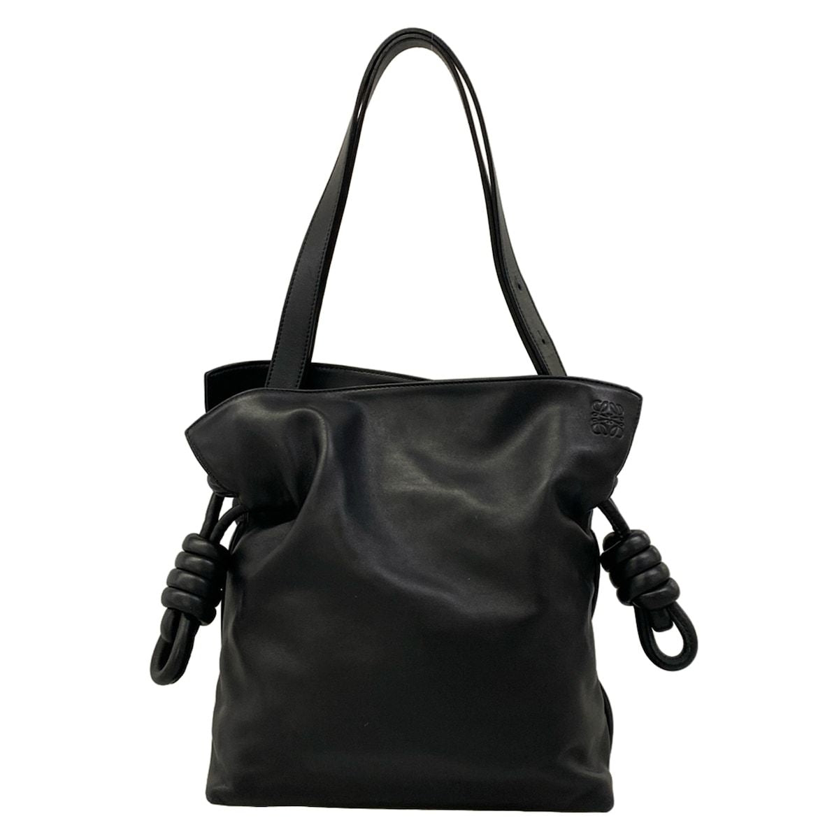 Loewe Shoulder Bag Flamenco Knot 26 Black Leather