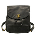 Chanel Backpack Triple Coco Black Chain Shoulder Gold CC Logo