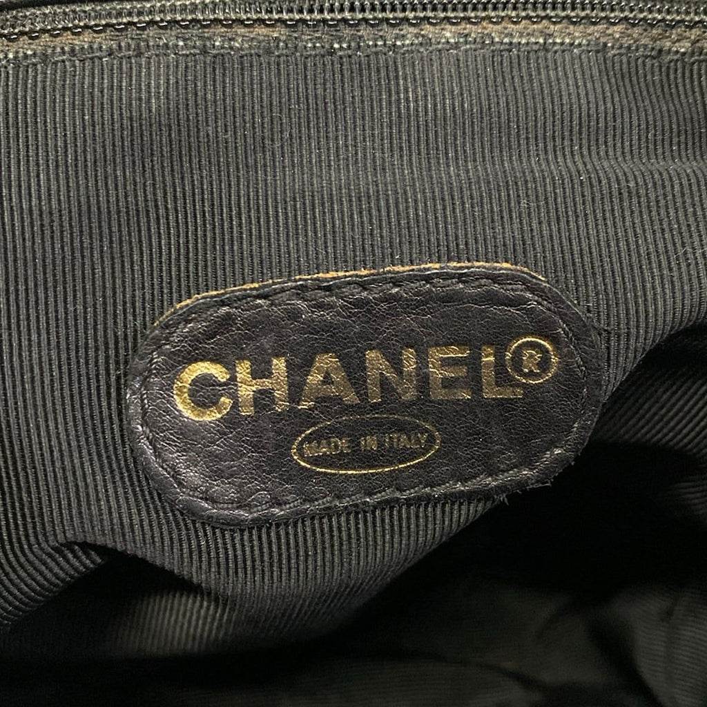 Chanel Backpack Triple Coco Black Chain Shoulder Gold CC Logo — view 8
