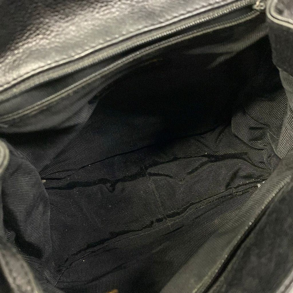 Chanel Backpack Triple Coco Black Chain Shoulder Gold CC Logo — view 7