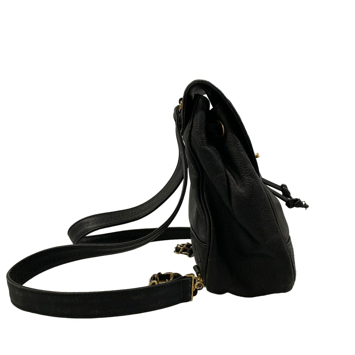 Chanel Backpack Triple Coco Black Chain Shoulder Gold CC Logo — view 2