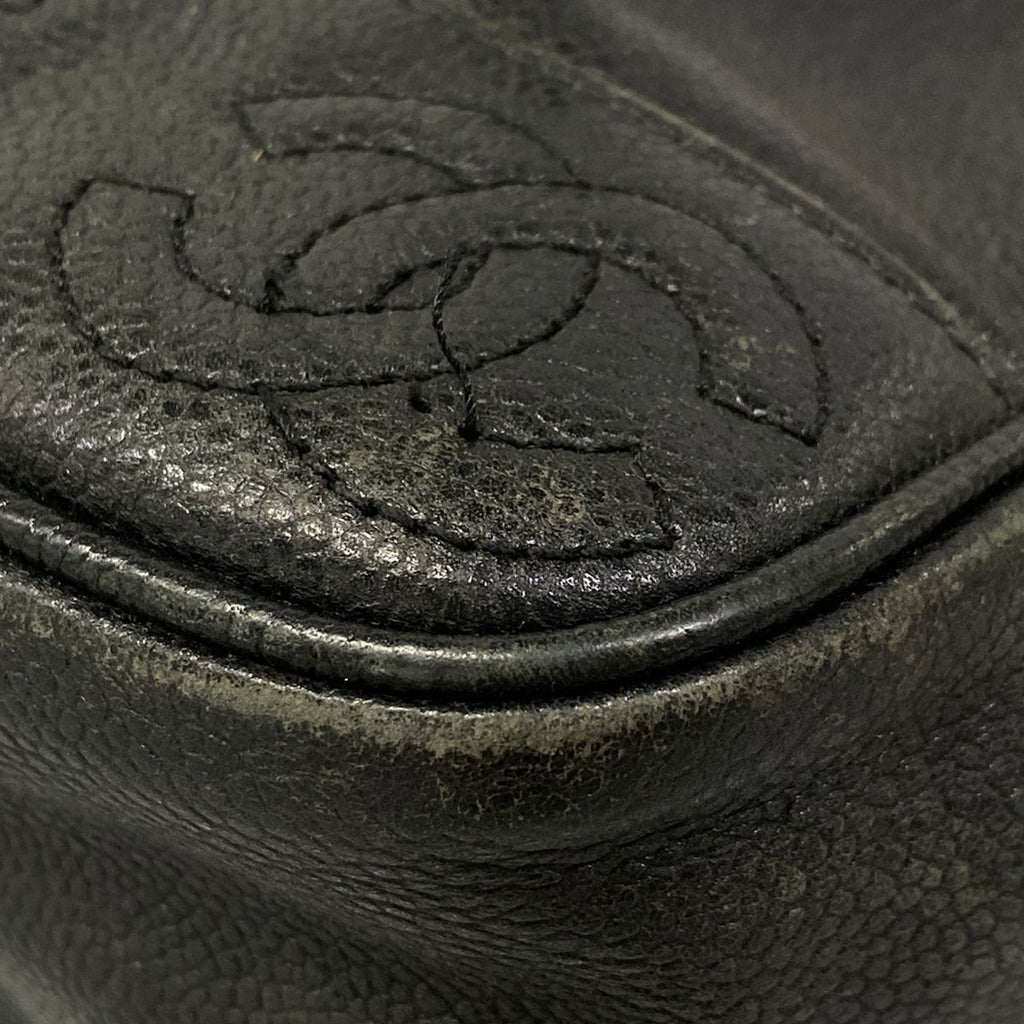 Chanel Backpack Triple Coco Black Chain Shoulder Gold CC Logo — view 6