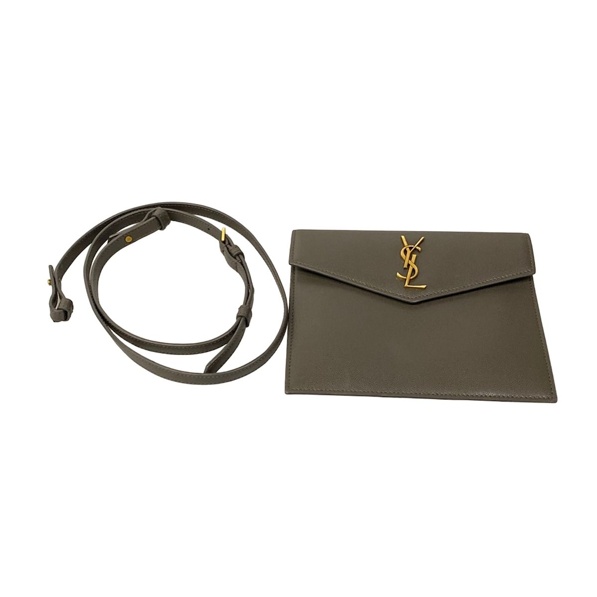 Saint Laurent Paris Handbag Uptown Small Dark Gray Leather — view 8