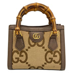 Gucci Tote Diana Mini Dark Brown Beige Leather