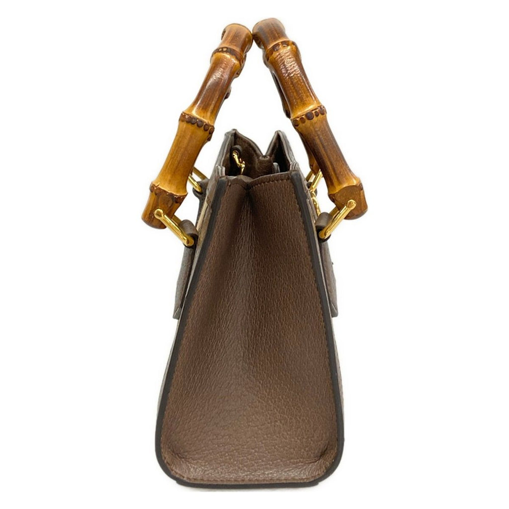 Gucci Tote Diana Mini Dark Brown Beige Leather — view 2