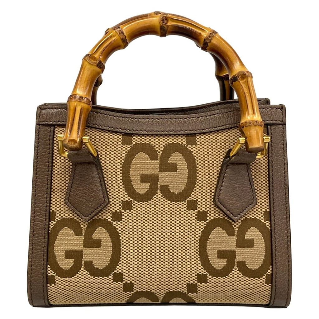 Gucci Tote Diana Mini Dark Brown Beige Leather — view 3