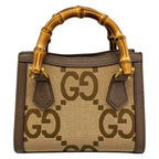 Gucci Tote Diana Mini Dark Brown Beige Leather — view 3