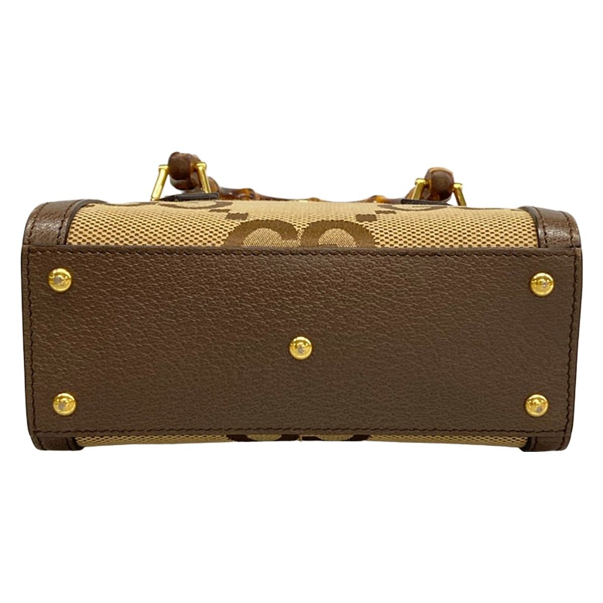 Gucci Tote Diana Mini Dark Brown Beige Leather — view 5