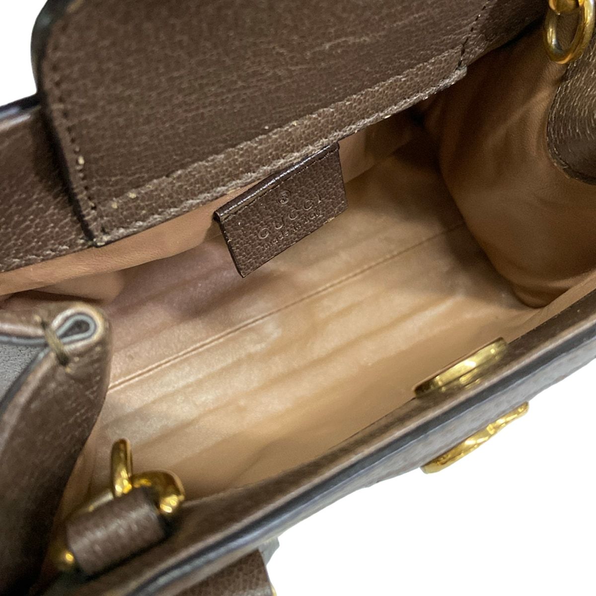 Gucci Tote Diana Mini Dark Brown Beige Leather — view 7