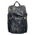 Prada Backpack Dark Navy Gray Multi Leather Tag Camouflage Pattern