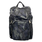 Prada Backpack Dark Navy Gray Multi Leather Tag Camouflage Pattern