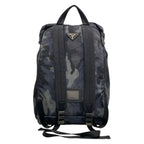 Prada Backpack Dark Navy Gray Multi Leather Tag Camouflage Pattern — view 3