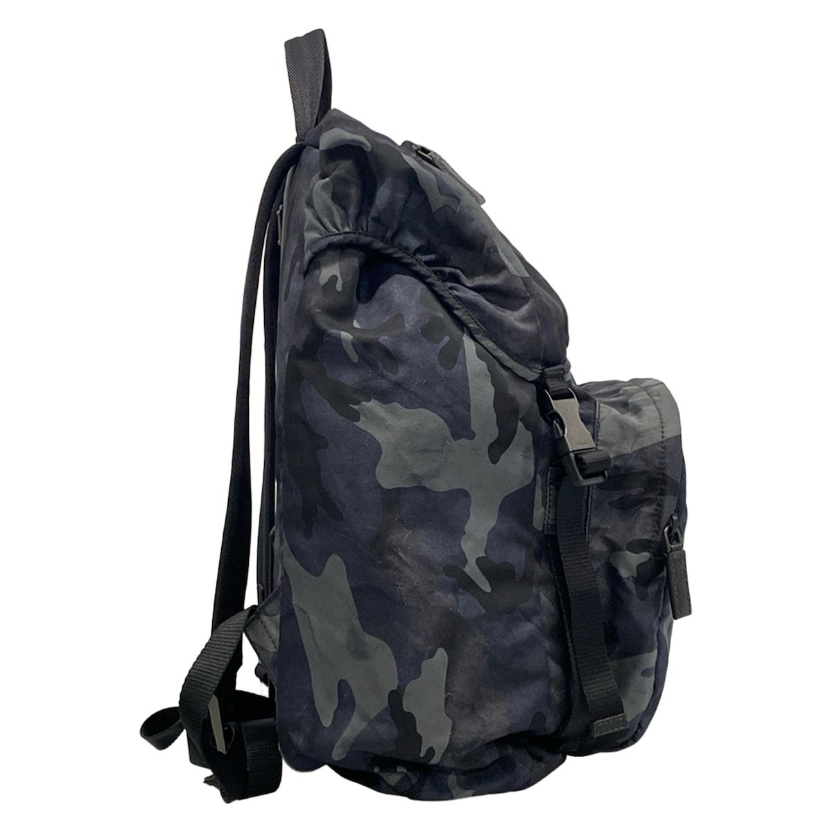 Prada Backpack Dark Navy Gray Multi Leather Tag Camouflage Pattern — view 2
