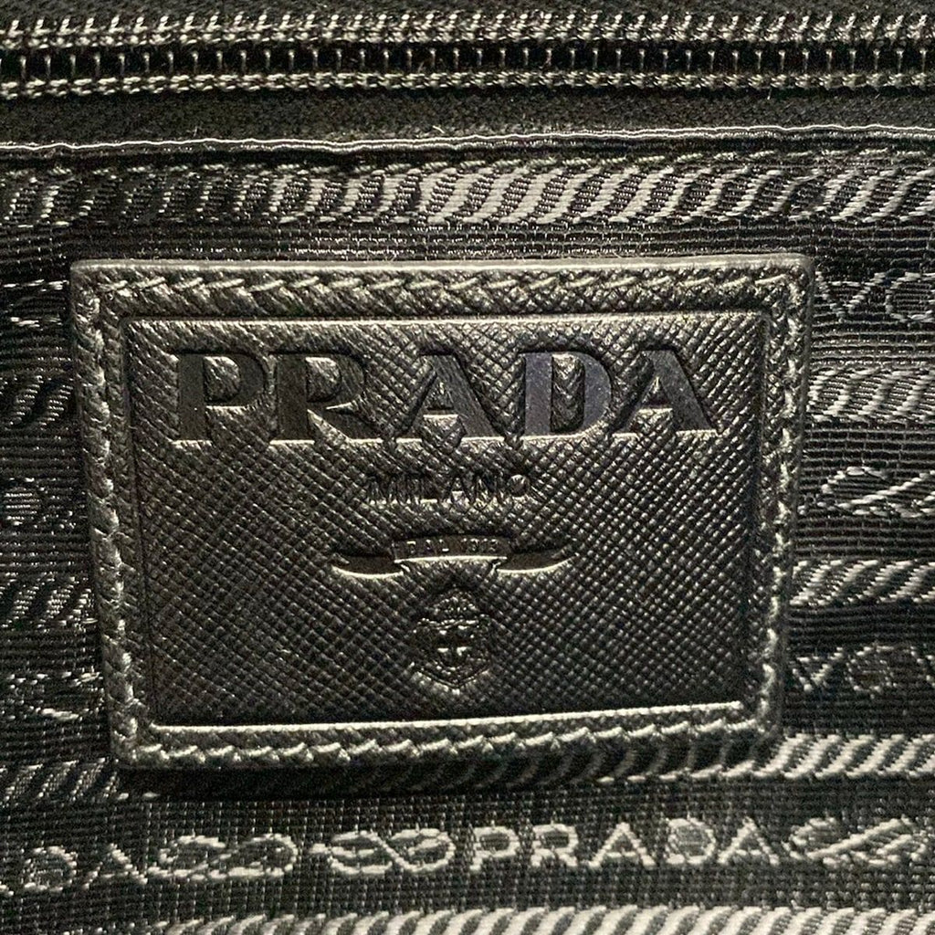 Prada Backpack Dark Navy Gray Multi Leather Tag Camouflage Pattern — view 9