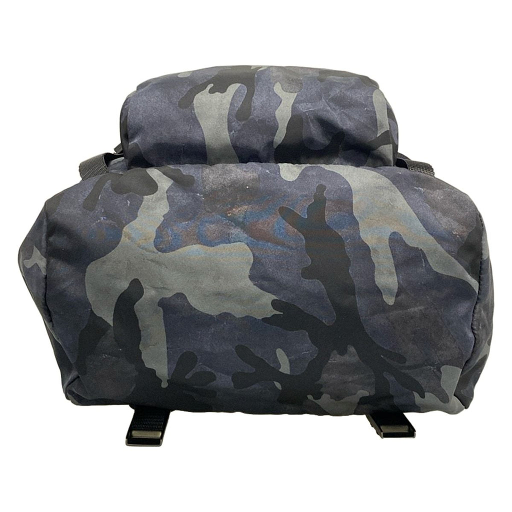Prada Backpack Dark Navy Gray Multi Leather Tag Camouflage Pattern — view 5