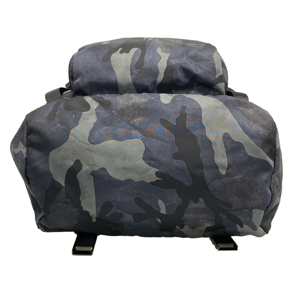 Prada Backpack Dark Navy Gray Multi Leather Tag Camouflage Pattern — view 5