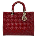 Dior Handbag Lady Large Bag Red Leather
