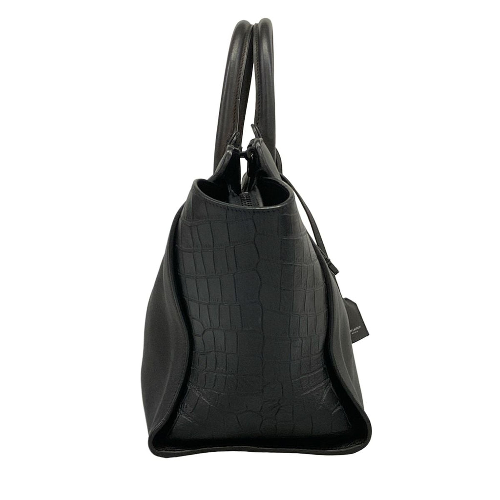 Saint Laurent Paris Handbag Downtown Cabas Black Embossed Leather — view 2