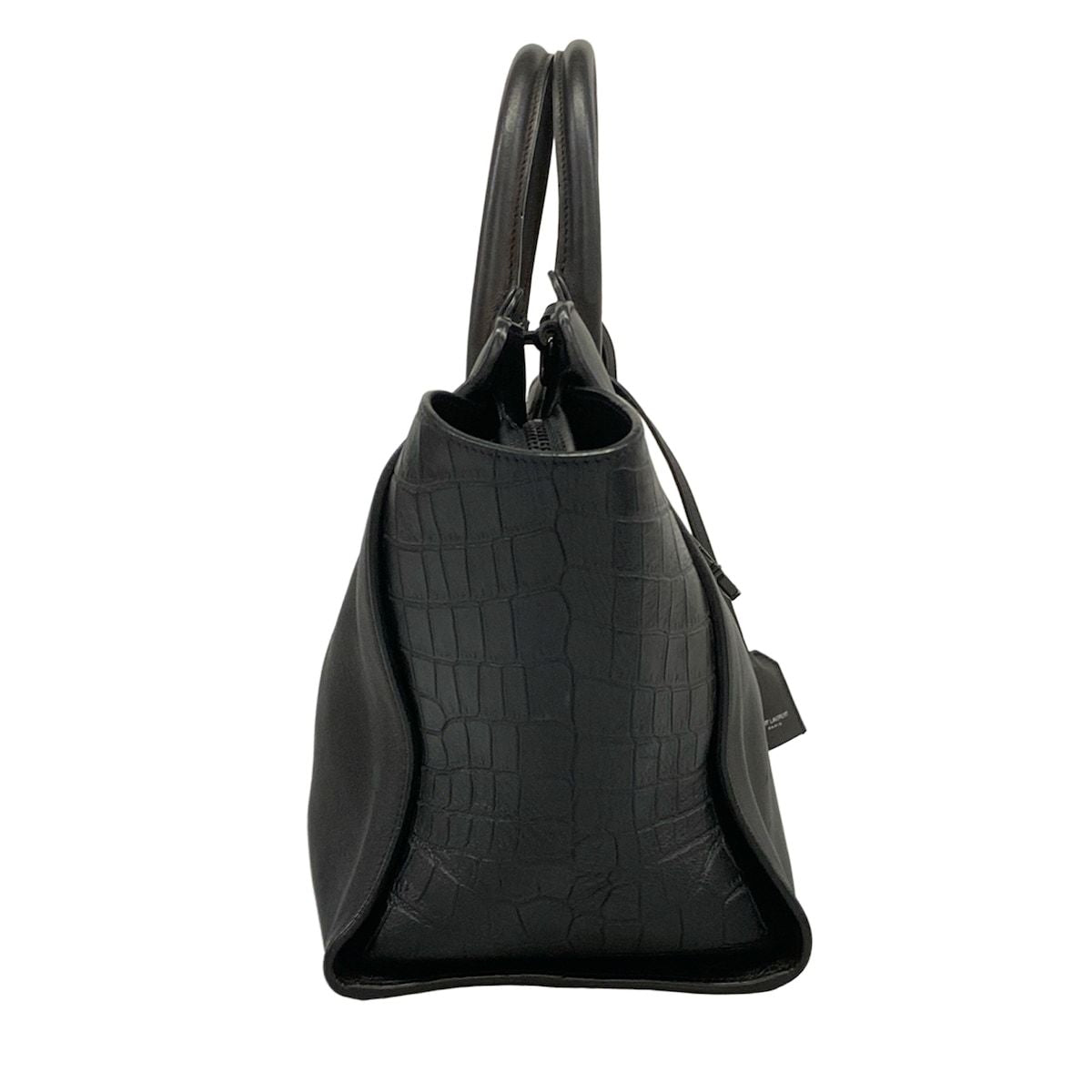 Saint Laurent Paris Handbag Downtown Cabas Black Embossed Leather — view 2