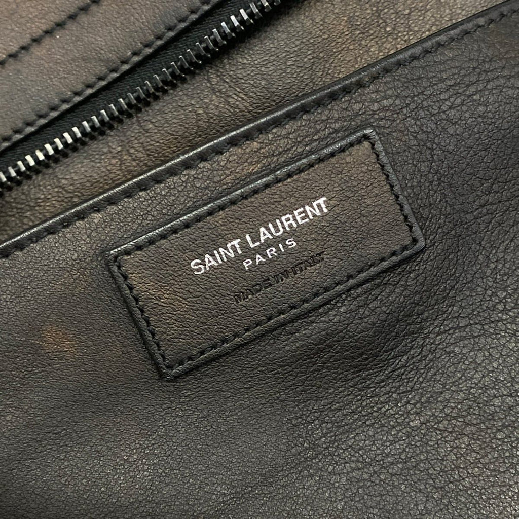 Saint Laurent Paris Handbag Downtown Cabas Black Embossed Leather — view 9