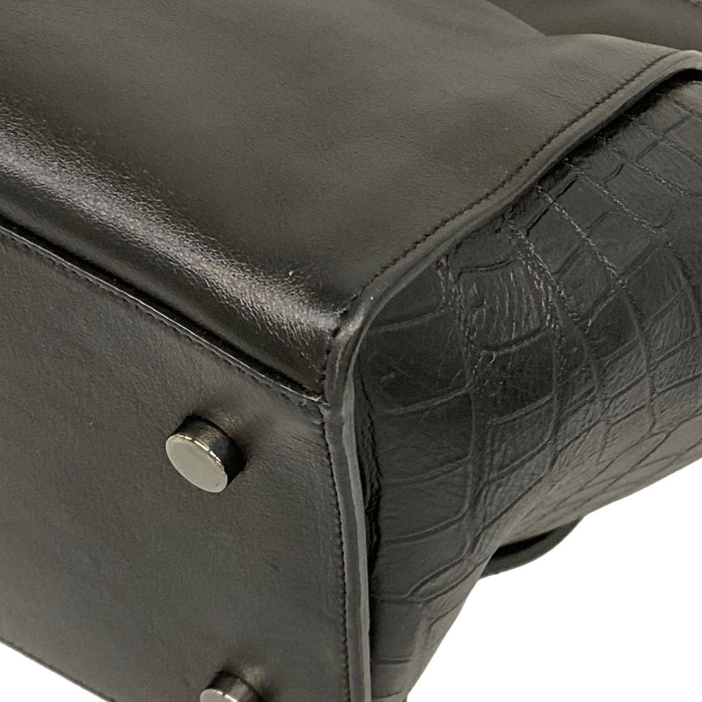 Saint Laurent Paris Handbag Downtown Cabas Black Embossed Leather — view 6