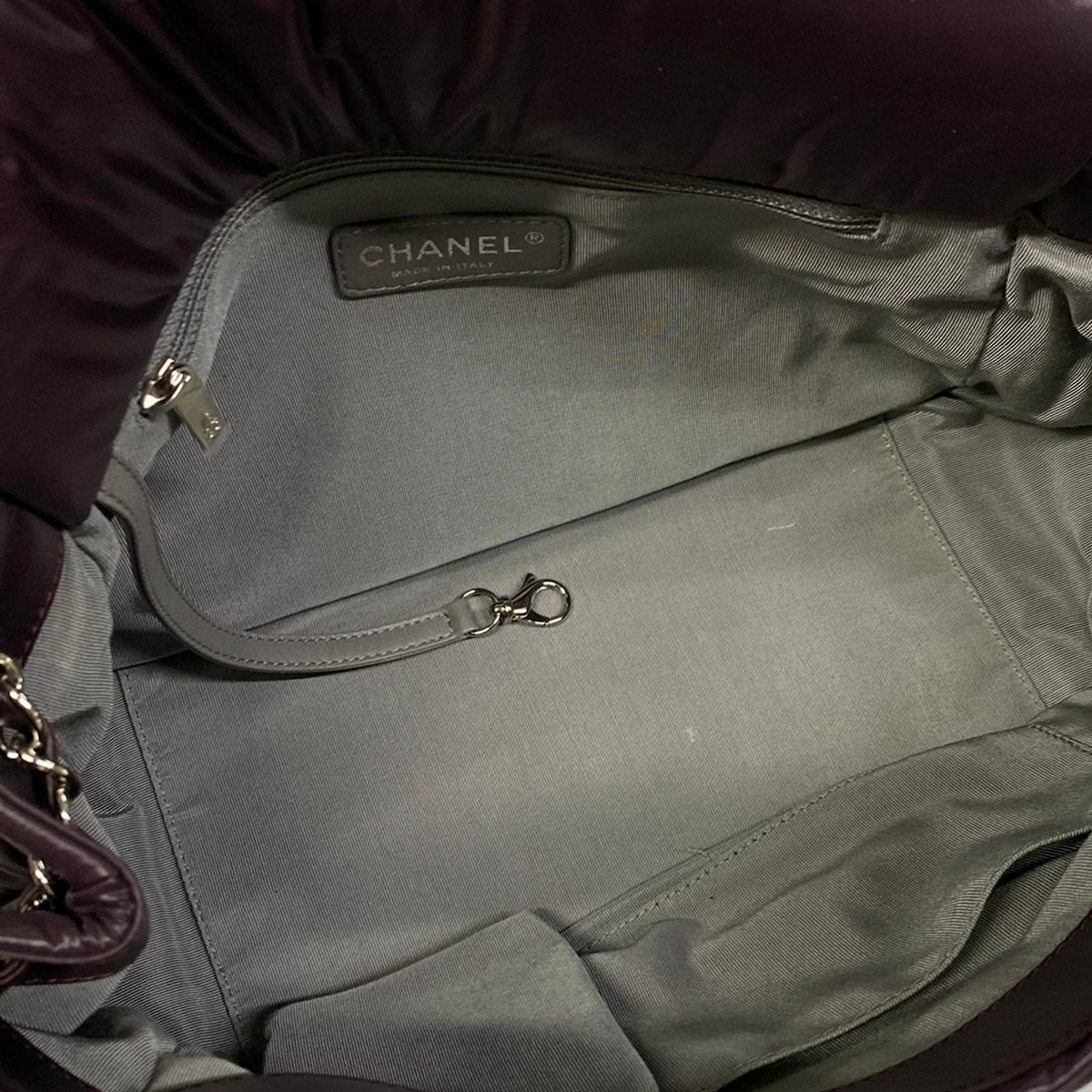 Chanel Shoulder Bag Parisian Purple Beige Silver Chain Leather — view 7