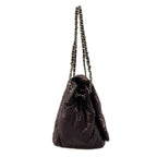 Chanel Shoulder Bag Parisian Purple Beige Silver Chain Leather — view 2