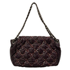 Chanel Shoulder Bag Parisian Purple Beige Silver Chain Leather — view 3