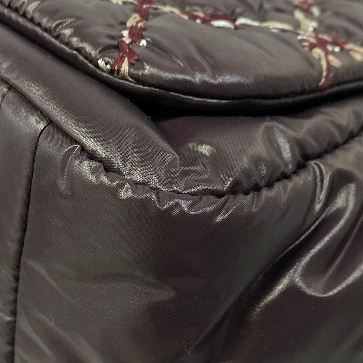 Chanel Shoulder Bag Parisian Purple Beige Silver Chain Leather — view 6