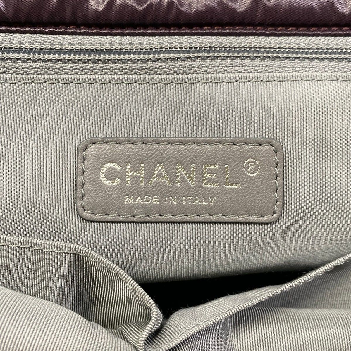 Chanel Shoulder Bag Parisian Purple Beige Silver Chain Leather — view 9
