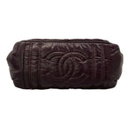 Chanel Shoulder Bag Parisian Purple Beige Silver Chain Leather — view 5
