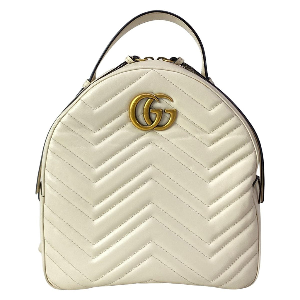 Gucci Backpack GG Marmont Ivory Leather