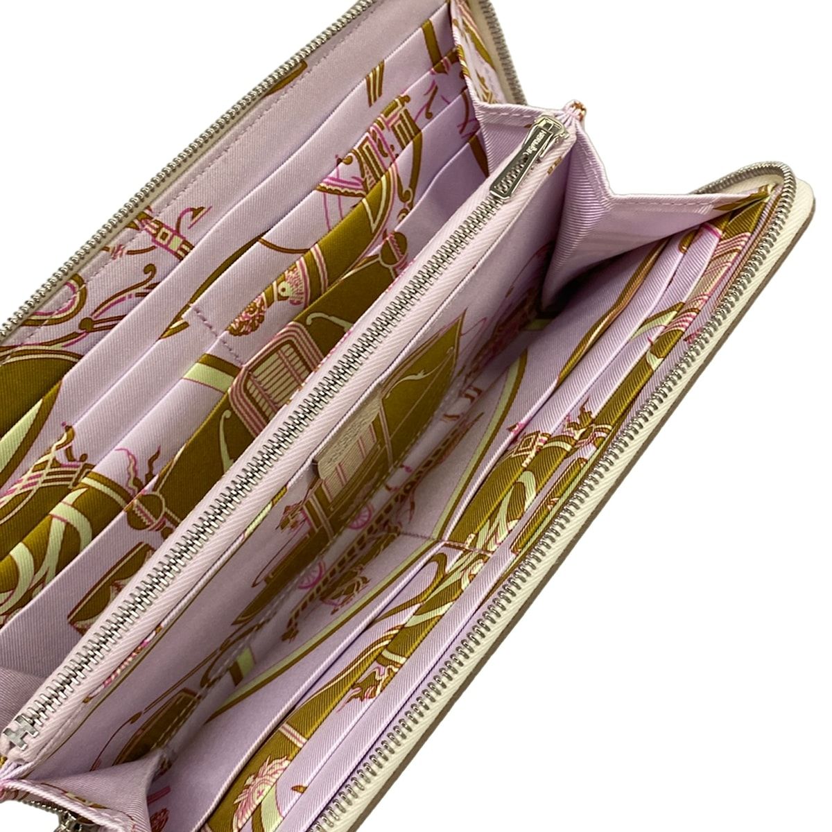 Hermes Wallet Azap Long Silk in Cles Move Perlee Silver Zip Around — view 3